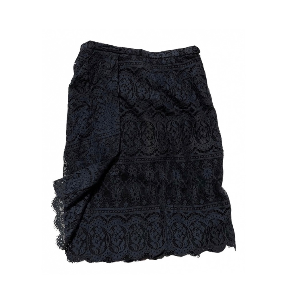 VINTAGE With Tag Anne Klein Navy Blue Lace Skirt